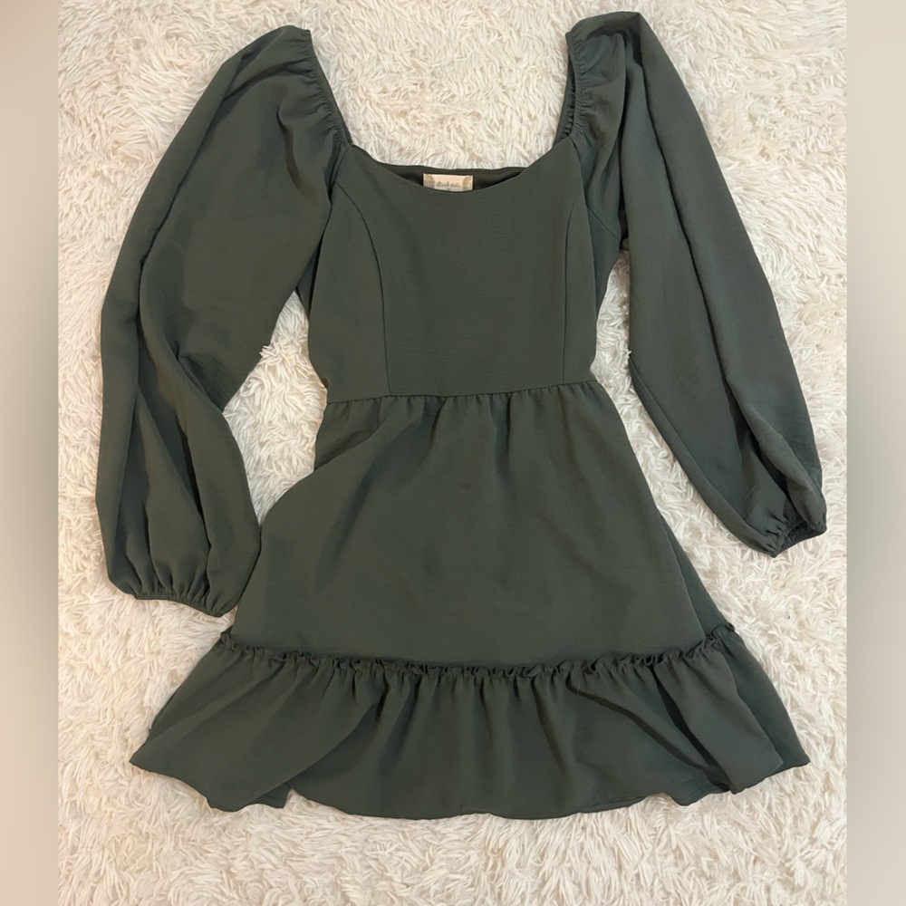 Altard State Green Long Sleeved Dress